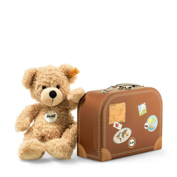 Fynn Teddy bear in suitcase