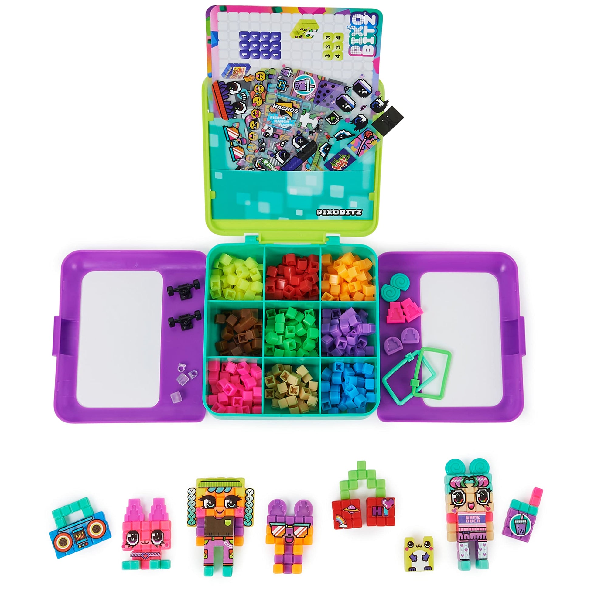 Pixobitz Studio 500 Water Fuse Beads, Decos and Accessories, Makes 3D Creations without Heat Creative Activity STEM Arts and Crafts Kids? Toys for Ages 6 and up - Zippigames